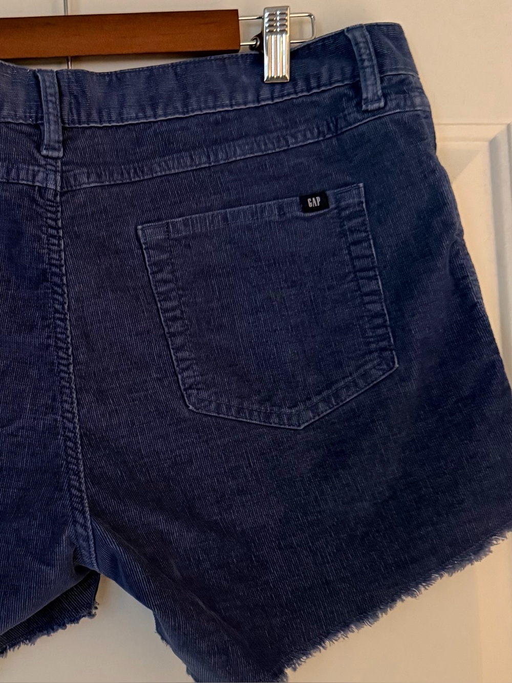 GAP Dark Blue Corduroy Frayed Hem Jean Shorts - Picture 7 of 7